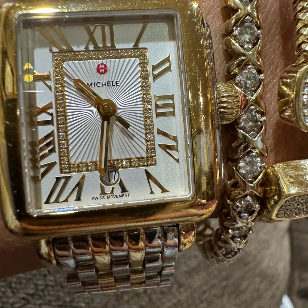 Michele Two-Tone Gold and Silver Watch - Picture 3 of 14